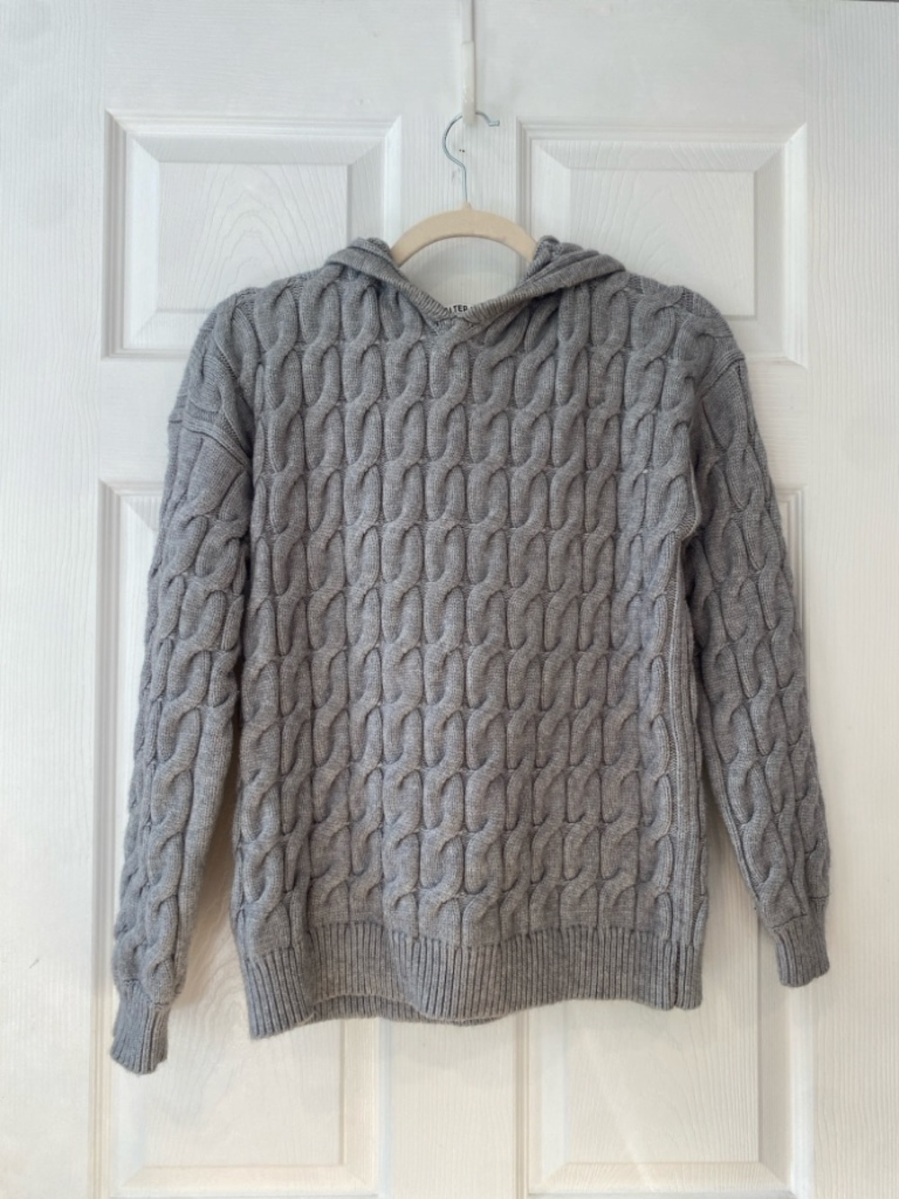 Walter Baker Gray Cable-Knit Sweater